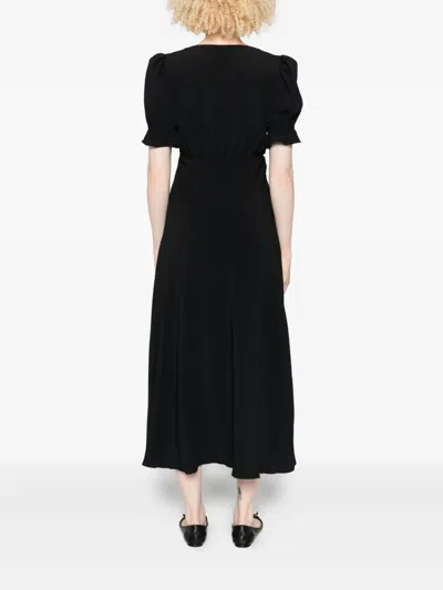 Chloé Long Dress With Button Detail And Empire Waistline In Black