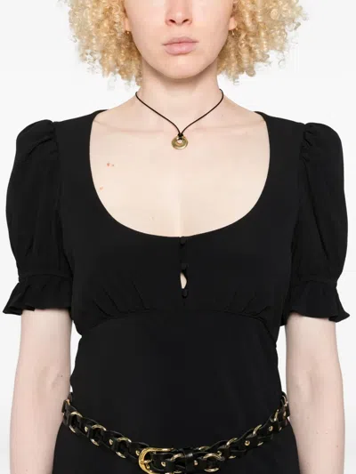 Chloé Long Dress With Button Detail And Empire Waistline In Black