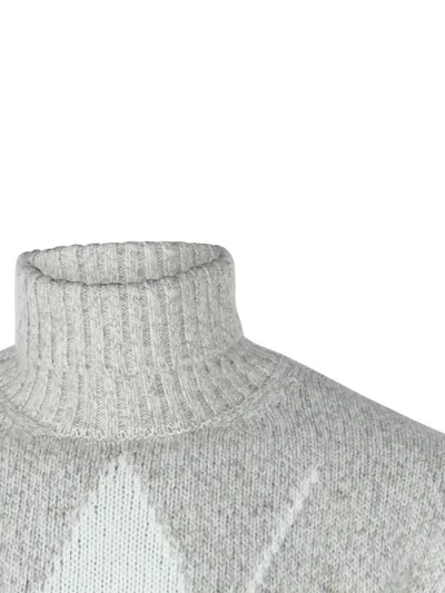 Eleventy Argyle Pattern Crewneck Sweater In Gray
