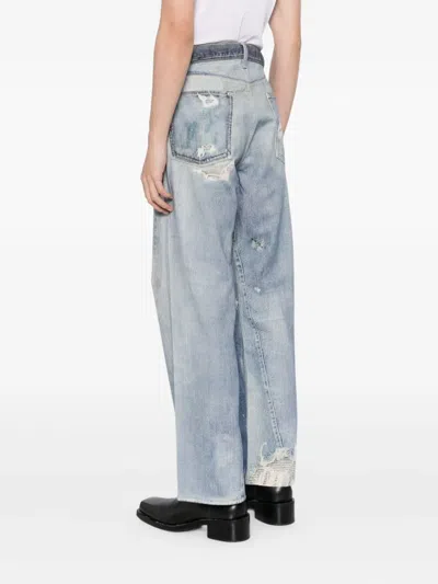 Our Legacy Mens Digital Denim Print Third Cut Faded-wash Denim Jeans In Blue