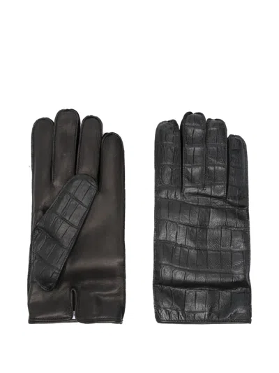 仿鳄鱼纹压纹皮质手套