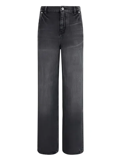 Kenzo Modern Straight Cut Denim Trousers In Gray