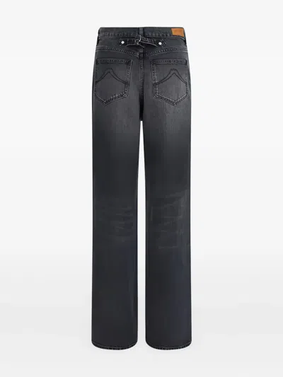 Kenzo Modern Straight Cut Denim Trousers In Gray