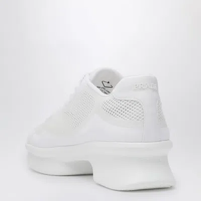 Prada Wavy Triangle Logo Low-top Sneakers In White