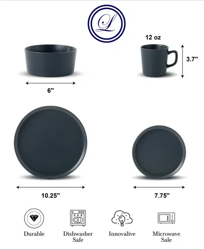 Lorren Home Trends Grey 16-pc. Dinnerware Set, Service For 4 In Gray