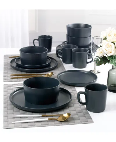 Lorren Home Trends Grey 16-pc. Dinnerware Set, Service For 4 In Gray