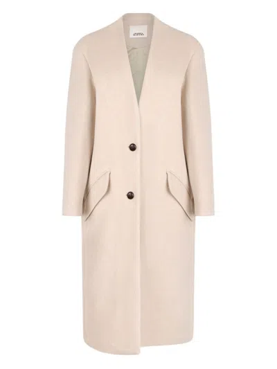 Isabel Marant Button-fastening Flap-pockets Single-breasted Coat In Sand
