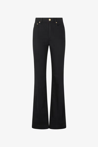 Roberto Cavalli Mirror Snake Monogram Bootcut Jeans In Black
