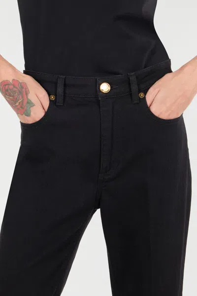 Roberto Cavalli Mirror Snake Monogram Bootcut Jeans In Black