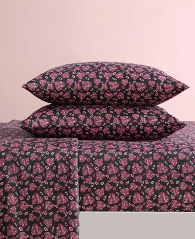 Betsey Johnson Silky Microfiber Printed 4-pc. Sheet Set, Queen In Multi