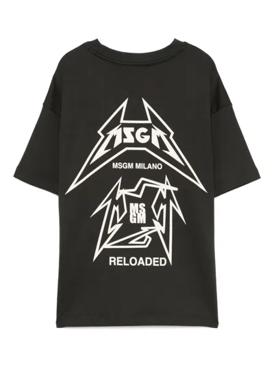 Msgm Graphic-print T-shirt In Black
