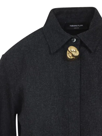 Fabiana Filippi Button-detailed Patch-pocket Cardigan In Black