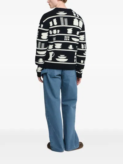 Jw Anderson Black Sweater With Graphic Print J.w Anderson In Black