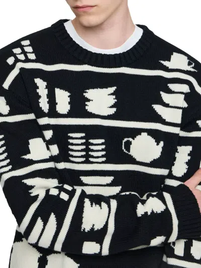 Jw Anderson Black Sweater With Graphic Print J.w Anderson In Black