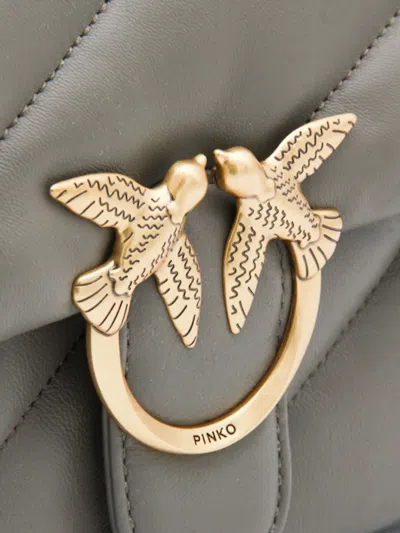 Pinko Small Quilted Shoulder Bag In Green