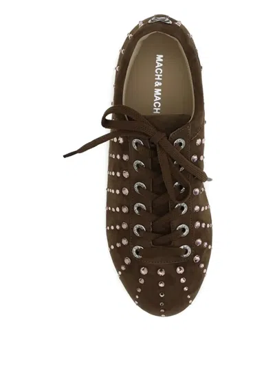 Mach&mach Brown Calf Leather Bos Taurus Low Top Sneakers In Brown