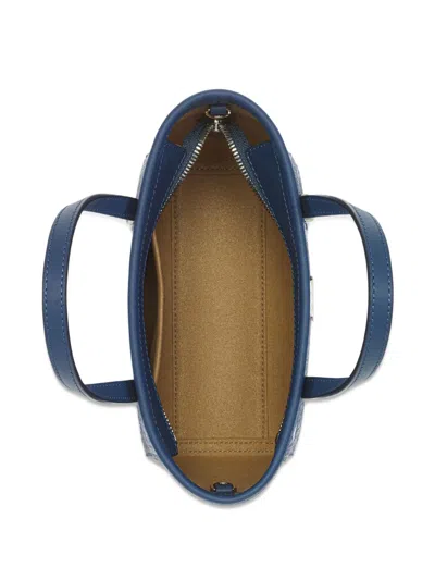 Mcm Toni Mini Visetos Shopper Top-handle Bag In Blue