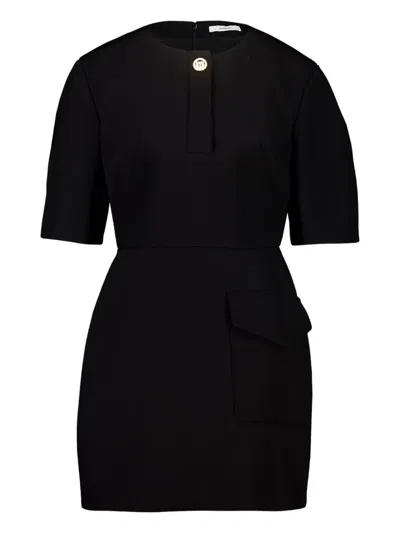 Givenchy Button-fastening Pocket Mini Dress In Black