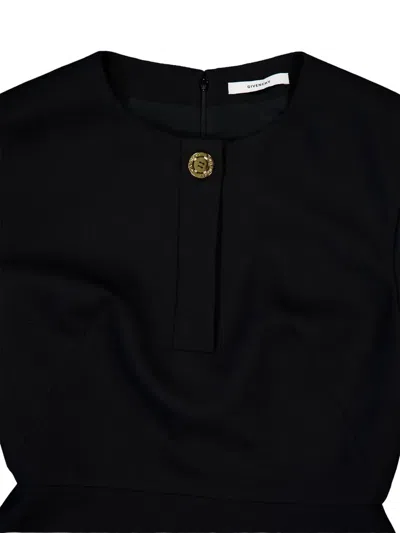 Givenchy Button-fastening Pocket Mini Dress In Black