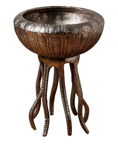 Cu I Seeyou Beaded-tentacles Octopus Ice Bucket In Silver