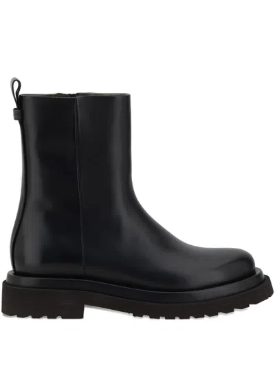 Brunello Cucinelli Leather Ankle Boots In Black
