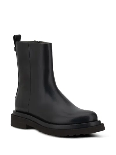 Brunello Cucinelli Leather Ankle Boots In Black