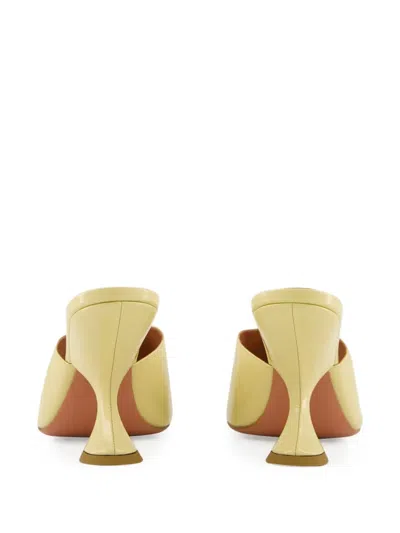 Amina Muaddi Sabot Taylor In Pelle Gialla Pastello  Donna In Neutral