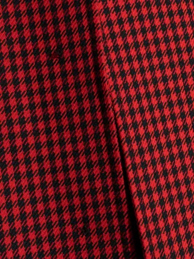 Balenciaga Houndstooth-pattern Belted Coat In Red