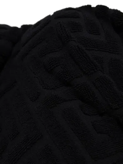 Balmain Hooded Logo-embroidered Poncho In Black