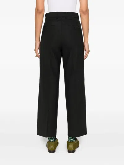 Plan C Front-pockets Trousers In Black
