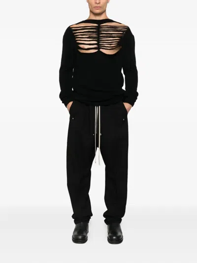 Rick Owens 'worn-out Ls Top' Knitwear In Black