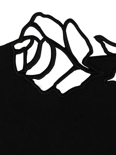 Blumarine Rose-embellished Mini Dress In Brown