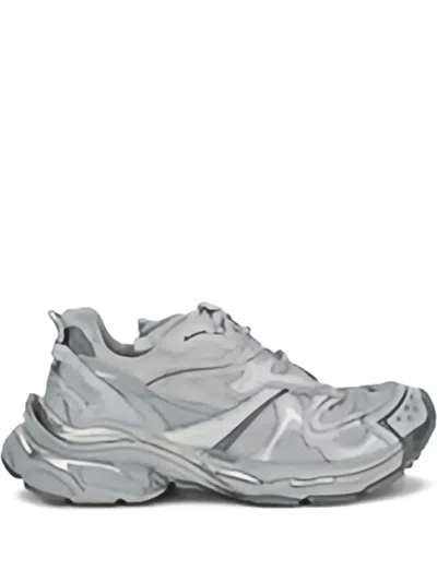 Balenciaga Runner 2.0 Sneakers Grey Silver In Animal Print