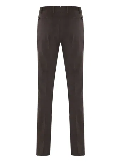 Corneliani Flat-front Trousers In Brown