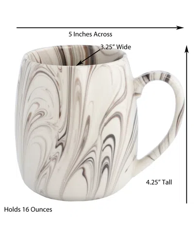 Lorren Home Trends Marble Pattern Mugs, Set Of 4 In Sand