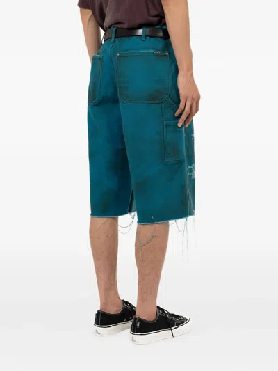 Kamiya Distressed Painter Shorts In Blue