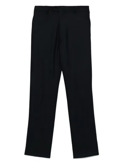 Fursac Virgin Wool Straight-leg Trousers In Blue