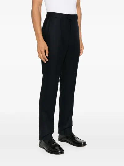 Fursac Virgin Wool Straight-leg Trousers In Blue