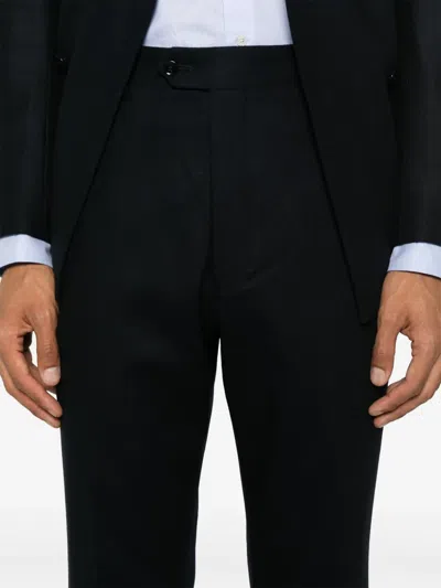 Fursac Virgin Wool Straight-leg Trousers In Blue