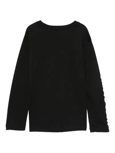 Msgm Rhinestone-embellished T-shirt In Black