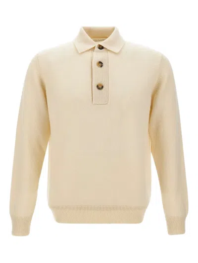 Filippo De Laurentiis Three-button Polo-neck Polo Shirt In Neutral