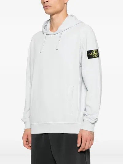 Stone Island Organic Cotton Hoodie In Blue