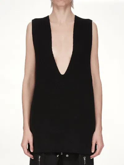 Rick Owens Black Concordians V Tank Top In Black