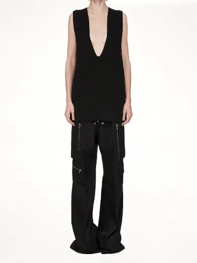 Rick Owens Black Concordians V Tank Top In Black