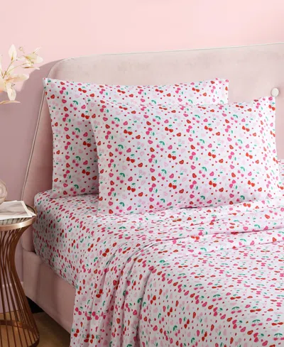 Betsey Johnson Silky Microfiber Printed 4-pc. Sheet Set, Full In Multi