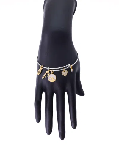 Unwritten Cubic Zirconia Fearless Charm Bangle Bracelet In Multi