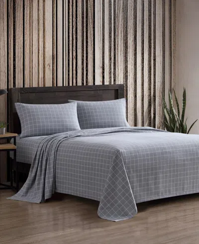 Eddie Bauer Printed Cotton Flannel 4-pc. Sheet Set, Full In Gray