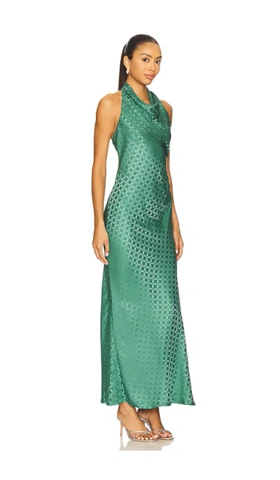 Veronica Beard Maggie Printed Halter Maxi Dress In Green