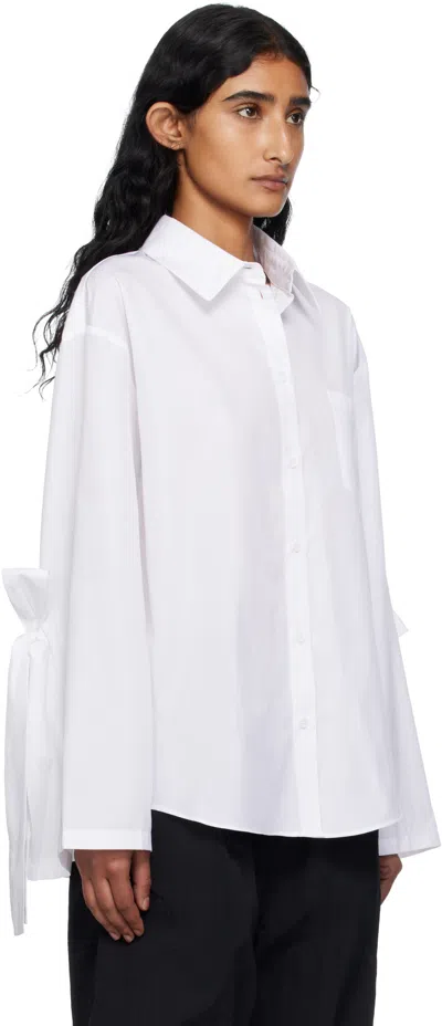 Cecilie Bahnsen White Poplin Oversize Bridget Shirt In Multi