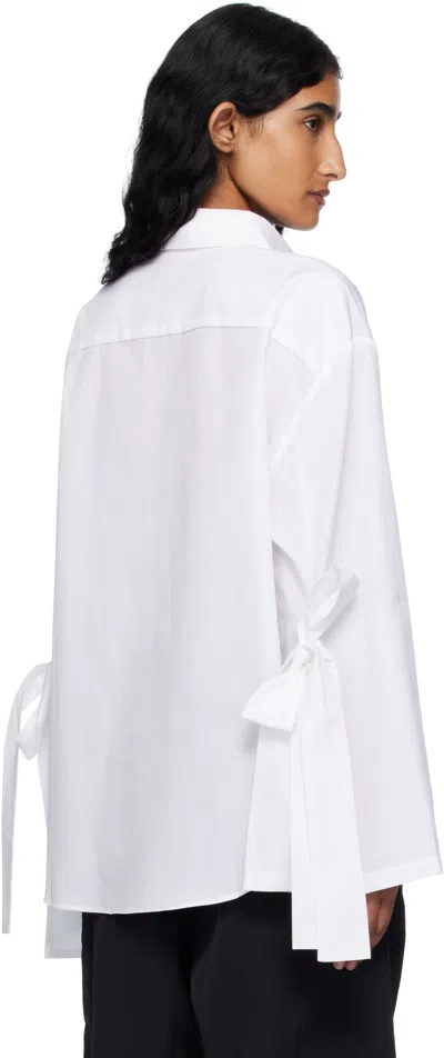 Cecilie Bahnsen White Poplin Oversize Bridget Shirt In Multi